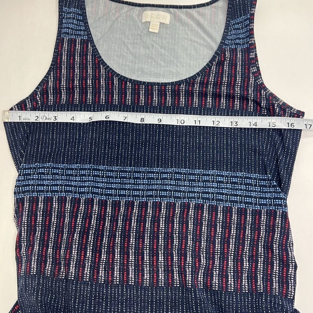 a:glow Maternity Navy Blue Red Sleeveless Maxi Dress Size Medium - Picture 4 of 6
